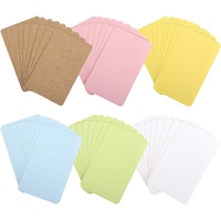 100pcs 3.54"x2" Blank Kraft Paper Business Card, Words Message Notes paper Tags, Mini Craft Cardboard Festival gifts - 6 colors