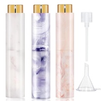Refillable Travel Perfume Atomizer - Mini Spray Bottles with Marble Texture, Portable Cologne Dispenser for Women Men, Leak-Proof Empty Fragrance Deca