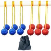 6 Pack Ladder Balls Toss Ball Replacement with Storage Bag for Match (Red Blue) Red Blue