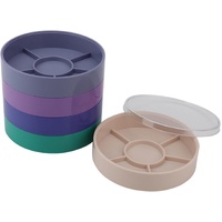 5 Layer Watch Parts Storage Box, Plastic Tray Watchmaker Repair Tool Container for Screw Component Movement Hardware Part (Round)  Redondo