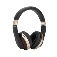 Foldable Bluetooth Headset Wireless Over Ear Stereo Headsets with Mic Gaming HeadphoneGold