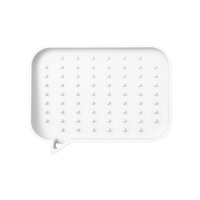 Soap Dish Rectangle Minimalist Silicone Tear-resistant Sponge Holder for Kitchen-White