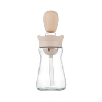 200ML 2 in 1 Glass Oil Bottle with Silicone Brush-Pink