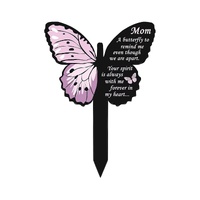 Cemetery Insert Beech Butterfly Stake - Pink