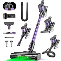 Cordless Vacuum Cleaner, 10 in 1 Stick Vacuum with Powerful Suction, Hose, Green LED Light, Anti-Tangle Brush, 55Kpa Lightweight Rechargeable Vacuum C