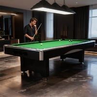 8Ft Billiard Table, Velvet Tablecloth with Accessories - Green