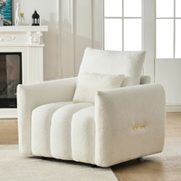 35 "Teddy fabric sofa, modern lounge chair, upholstered with a pillow - Black