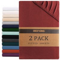 Hotel Quality Fitted sheets - 2 Piece Fitted sheets  -Breathable Bedding - Wrinkle, Fade, Stain Resistant- 26inch/40cm Deep Pocket Fitted Bed Sheet-Wr