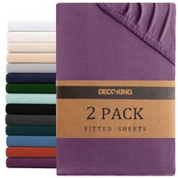 Hotel Quality Fitted sheets - 2 Piece Fitted sheets  -Breathable Bedding - Wrinkle, Fade, Stain Resistant- 26inch/40cm Deep Pocket Fitted Bed Sheet-Wr