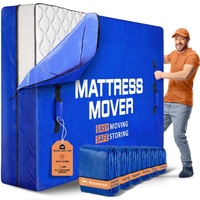 Waterproof Mattress Bag Mattresses Protector Plastic Moving Storage Dust Cover Carry Bed Zipper Packing Reusable Disposal, Extra Thick Heavy Duty, wit