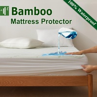 Bamboo Mattress Protector,Breathable Waterproof Mattress Cover,3D Air Fabric Cooling Bed Pad Cover, Deep Pocket 40cm(Double,Green)