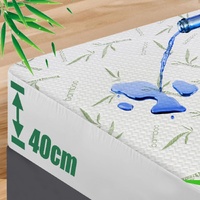 Waterproof Mattress Protector,Breathable Mattress Cover,3D Air Fabric Cooling Bed Pad Cover, Deep Pocket 40cm(Queen,Green)