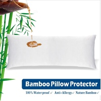 Waterproof Bamboo Pillow Protector Cover,100% Bug Water Proof Zippered Pillow Cases Body Size (1 Pack, White,50cm x 150cm)