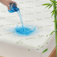 Bamboo Mattress Protector,Breathable Waterproof Mattress Cover,3D Air Fabric Cooling Bed Pad Cover, Deep Pocket 40cm(Queen,Green)