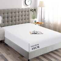 Hotel Quality Fitted Sheet - 1 Piece Fitted Sheet  -Breathable Bedding - Wrinkle, Fade, Stain Resistant- 16inch/40cm Deep Pocket Fitted Bed Sheet-Wrin