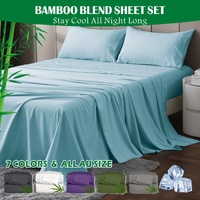 3 Piece Hotel Bamboo Cooling Sheet Set -Ultra Soft 2000TC Breathable Bed Sheets Set with 37 Centimetre Deep Pocket-Cooling Sheets for Hot Sleepers(Sky