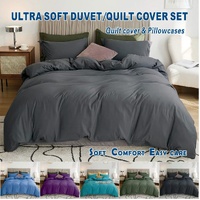 3 Piece Hotel Soft Microfiber Quilt Cover Set-2000TC Duvet/Donna Cover Set & Pillowcases -1 Quilt Cover Zipper Closure & 1 x Pillowcases-Breathable Be