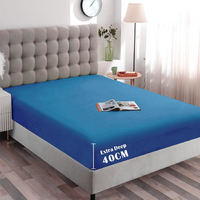 Hotel Quality Fitted Sheet - 1 Piece Fitted Sheet  -Breathable Bedding - Wrinkle, Fade, Stain Resistant- 16inch/40cm Deep Pocket Fitted Bed Sheet-Wrin