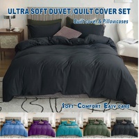 3 Piece Hotel Soft Microfiber Quilt Cover Set-2000TC Duvet/Donna Cover Set & Pillowcases -1 Quilt Cover Zipper Closure & 1 x Pillowcases-Breathable Be