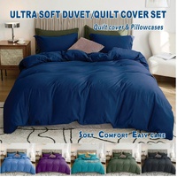 3 Piece Hotel Soft Microfiber Quilt Cover Set-2000TC Duvet/Donna Cover Set & Pillowcases -1 Quilt Cover Zipper Closure & 1 x Pillowcases-Breathable Be