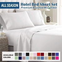 3 Piece Bed Sheet Set- Bedding Sheets & Pillowcases -Breathable Bedding - Wrinkle, Fade, Stain Resistant-Deep Pocket Flat Fitted Bed Sheet Set(White,K