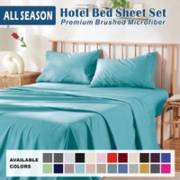 3 Piece Bed Sheet Set- Bedding Sheets & Pillowcases -Breathable Bedding - Wrinkle, Fade, Stain Resistant-Deep Pocket Flat Fitted Bed Sheet Set(Ice Blu