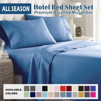 3 Piece Bed Sheet Set- Bedding Sheets & Pillowcases -Breathable Bedding - Wrinkle, Fade, Stain Resistant-Deep Pocket Flat Fitted Bed Sheet Set(Ocean,K