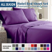 3 Piece Bed Sheet Set- Bedding Sheets & Pillowcases -Breathable Bedding - Wrinkle, Fade, Stain Resistant-Deep Pocket Flat Fitted Bed Sheet Set(Purple,