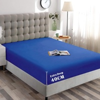 Hotel Quality Fitted Sheet - 1 Piece Fitted Sheet  -Breathable Bedding - Wrinkle, Fade, Stain Resistant- 16inch/40cm Deep Pocket Fitted Bed Sheet-Wrin