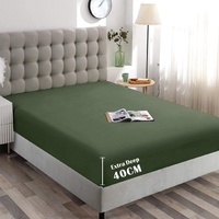 Hotel Quality Fitted Sheet - 1 Piece Fitted Sheet  -Breathable Bedding - Wrinkle, Fade, Stain Resistant- 16inch/40cm Deep Pocket Fitted Bed Sheet-Wrin