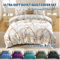 3 Piece Hotel Soft Microfiber Quilt Cover Set-2000TC Duvet/Donna Cover Set & Pillowcases -1 Quilt Cover Zipper Closure & 1 x Pillowcases-Breathable Be