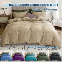 3 Piece Hotel Soft Microfiber Quilt Cover Set-2000TC Duvet/Donna Cover Set & Pillowcases -1 Quilt Cover Zipper Closure & 1 x Pillowcases-Breathable Be
