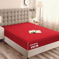 Hotel Quality Fitted Sheet - 1 Piece Fitted Sheet  -Breathable Bedding - Wrinkle, Fade, Stain Resistant- 16inch/40cm Deep Pocket Fitted Bed Sheet-Wrin