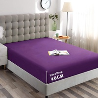 Hotel Quality Fitted Sheet - 1 Piece Fitted Sheet  -Breathable Bedding - Wrinkle, Fade, Stain Resistant- 16inch/40cm Deep Pocket Fitted Bed Sheet-Wrin