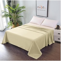 Elegant Comfort Premium Hotel Quality 1-Piece Single Flat Sheet, Luxury and Softest 2000 Thread Count Bedding Flat Sheet(Single,Cream White)