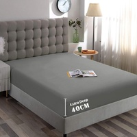 Hotel Quality Fitted Sheet - 1 Piece Fitted Sheet  -Breathable Bedding - Wrinkle, Fade, Stain Resistant- 16inch/40cm Deep Pocket Fitted Bed Sheet-Wrin