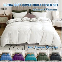 3 Piece Hotel Soft Microfiber Quilt Cover Set-2000TC Duvet/Donna Cover Set & Pillowcases -1 Quilt Cover Zipper Closure & 1 x Pillowcases-Breathable Be