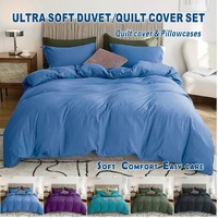 3 Piece Hotel Soft Microfiber Quilt Cover Set-2000TC Duvet/Donna Cover Set & Pillowcases -1 Quilt Cover Zipper Closure & 1 x Pillowcases-Breathable Be