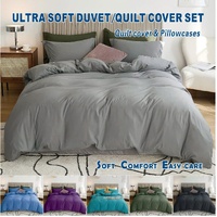 3 Piece Hotel Soft Microfiber Quilt Cover Set-2000TC Duvet/Donna Cover Set & Pillowcases -1 Quilt Cover Zipper Closure & 1 x Pillowcases-Breathable Be