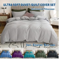 3 Piece Hotel Soft Microfiber Quilt Cover Set-2000TC Duvet/Donna Cover Set & Pillowcases -1 Quilt Cover Zipper Closure & 1 x Pillowcases-Breathable Be