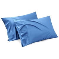 1000TC Ultra Soft Microfiber Pillowcases,Pair of Standard Pillow Covers,（Ocean, Standard Size, 48x74 cm)