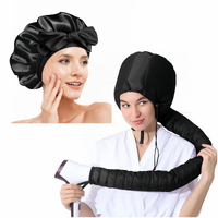 Silk Bonnet for Sleeping and Hooded Hair Dryer Attachment Set, Elastic Tie Band Sleep Bonnet for Women Curly Hair, Fast Drying Hair Dryer Diffuser Cap