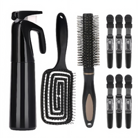 4-piece Hair Care Set with Detangling Hair Brush, Round Brush, Alligator Clips & Spray Bottle - Anti-Static for Wet, Dry, Hair Styling Tools for Women
