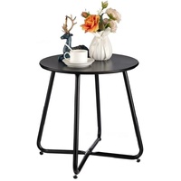 Outdoor Metal Side Table – Rust-Resistant Patio Small Round End Table, Accent Coffee Table for Balcony, Garden, Porch, Living Room & Bedroom – Lightwe