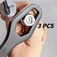 Black multi-functional 5mm thick box wrench, double-ended self-tightening adjustable wrench, wrench diameter 3-17mm, portable hand tool, suitable for 