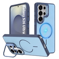 for Samsung Galaxy S26 Ultra Case with Lens Kickstand, Support Wireless Charging, Military-Grade Shockproof Protection Slim Magnetic Case, Soft TPU Ac