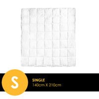 Royal Comfort Bamboo Blend Quilt 250GSM Single Cotton Cover White