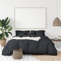 Balmain 1000TC Bamboo Cotton Quilt Cover Set King Charcoal