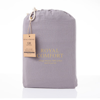 Royal Comfort Vintage Washed 100% Cotton King Quilt Cover Grey