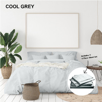 Royal Comfort 1000 Thread Count Bamboo Cotton King Sheet Set - Cool Grey